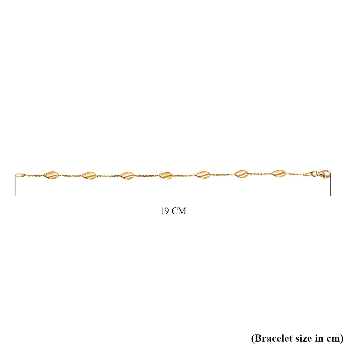 Yellow Gold Overlay Sterling Silver Station Bracelet (Size - 7.5) 7708533 4