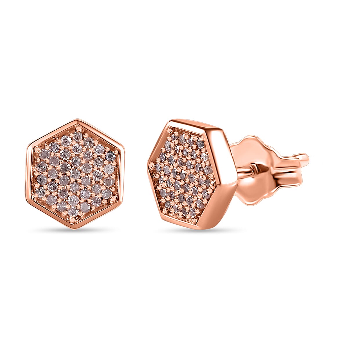 9K Rose Gold SGL Certified Pink Diamond Stud Earrings 0.25 Ct 7708932 0