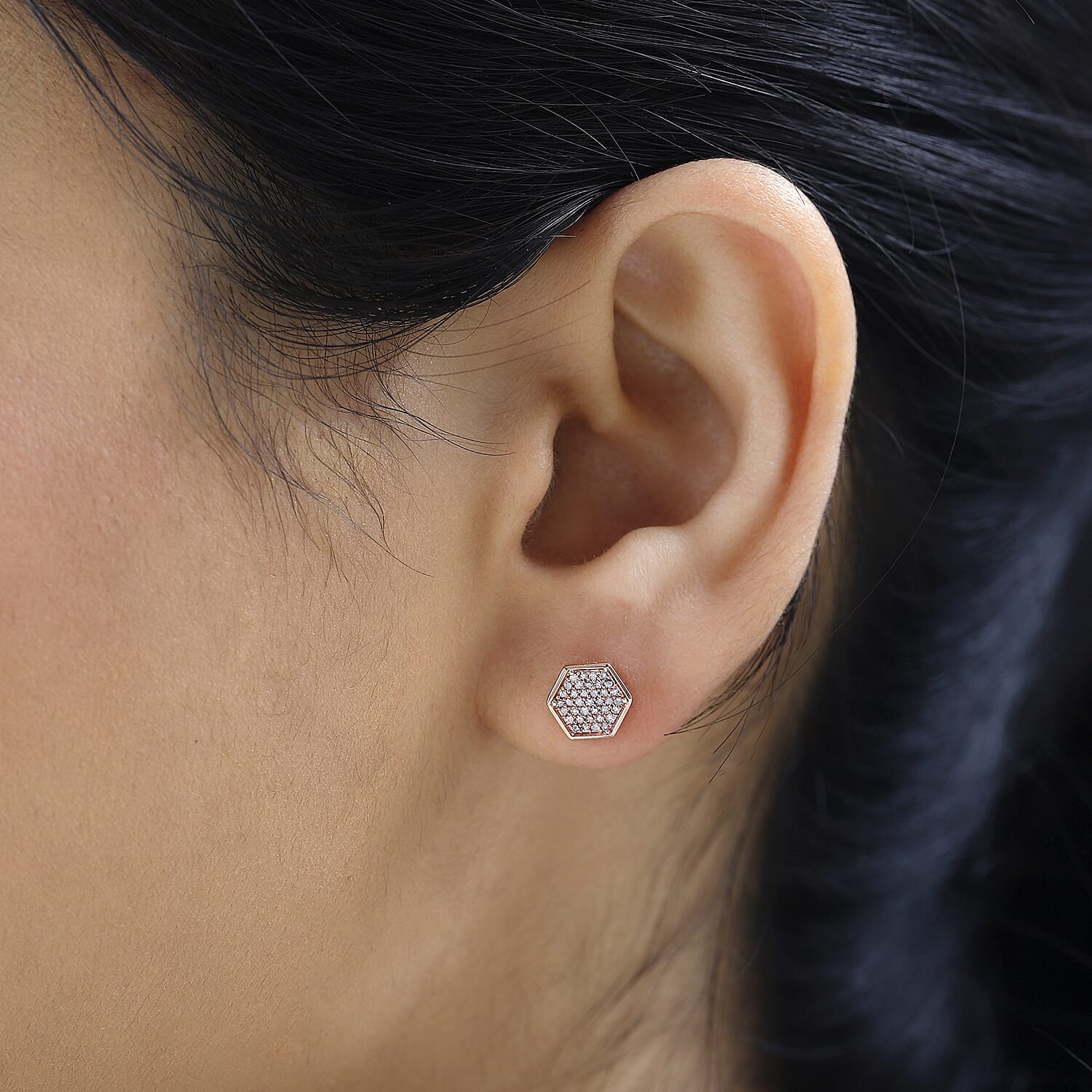 9K Rose Gold SGL Certified Pink Diamond Stud Earrings 0.25 Ct 7708932 2