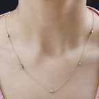 New York Closeout - Designer Inspired Diamond (I1-I2) Station Necklace in 14K Yellow Gold (Size - 18)