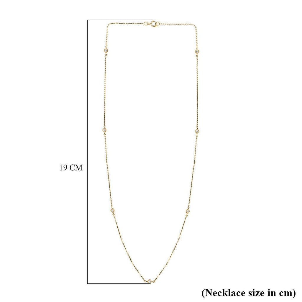 New York Closeout - Designer Inspired Diamond (I1-I2) Station Necklace in 14K Yellow Gold (Size - 18)
