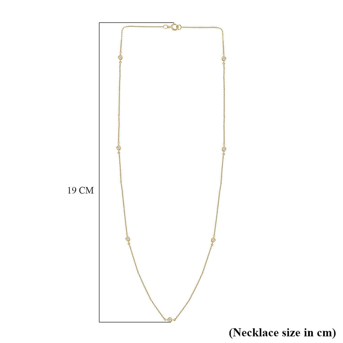 New York Closeout - Designer Inspired Diamond (I1-I2) Station Necklace in 14K Yellow Gold (Size - 18) 7709152 5