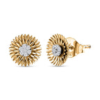 Diamond Stud Earrings in 18K Vermeil Yellow Gold Plated Sterling Silver