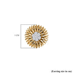 Diamond Stud Earrings in 18K Vermeil Yellow Gold Plated Sterling Silver
