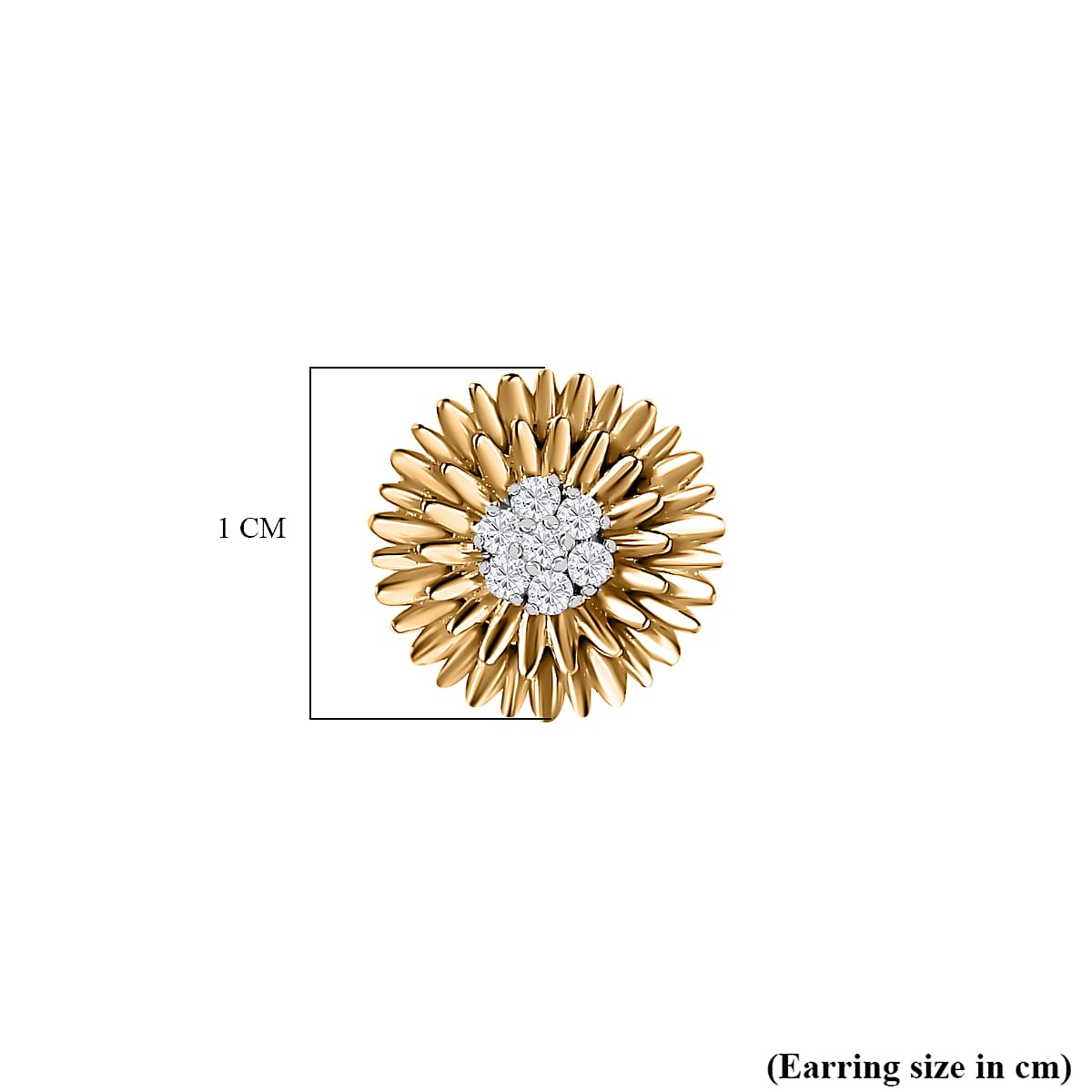 Diamond Stud Earrings in 18K Vermeil Yellow Gold Plated Sterling Silver 7710757 5