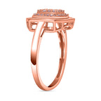 9K Rose Gold SGL Certified Pink Diamond & White Diamond (G-H) Halo Ring 0.50 Ct