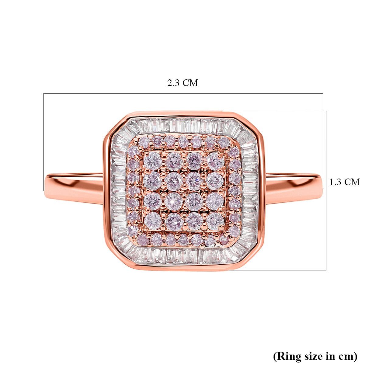 9K Rose Gold SGL Certified Pink Diamond &amp; White Diamond (G-H) Halo Ring 0.50 Ct 7710971 5