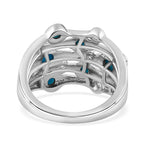 Tucson Special  - Sleeping Beauty Turquoise and Natural Zircon Bubble Ring in Platinum Overlay Sterling Silver