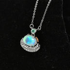 Ethiopian Welo Opal, Emerald & Natural Zircon Necklace (Size - 20) in Platinum Overlay Sterling Silver 1.18 Ct