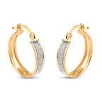 Vicenza Closeout - 9K Yellow Gold Stardust Creole Earrings