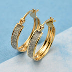 Vicenza Closeout - 9K Yellow Gold Stardust Creole Earrings