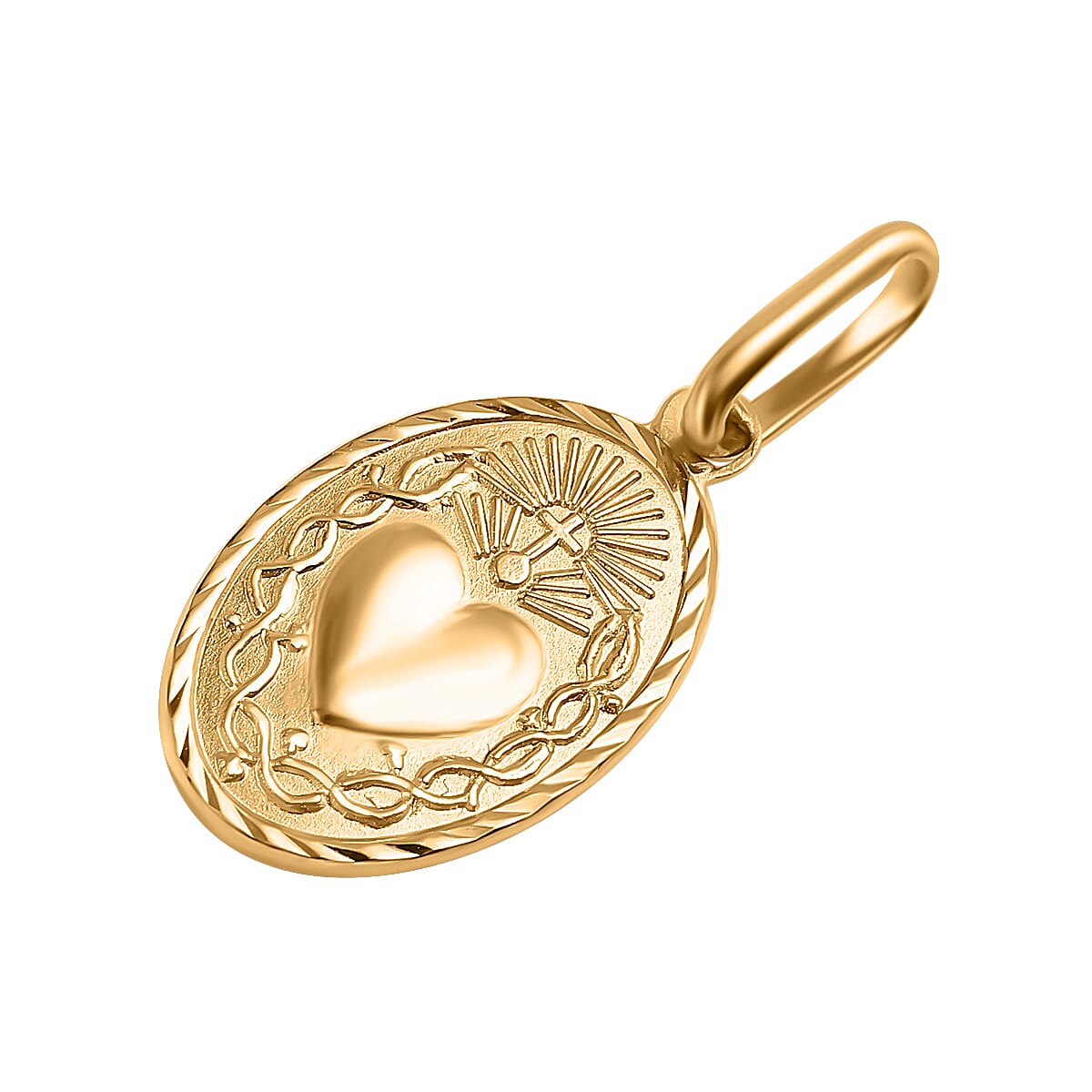 Vicenza Closeout - 9K Yellow Gold Heart Pendant 7711235 3