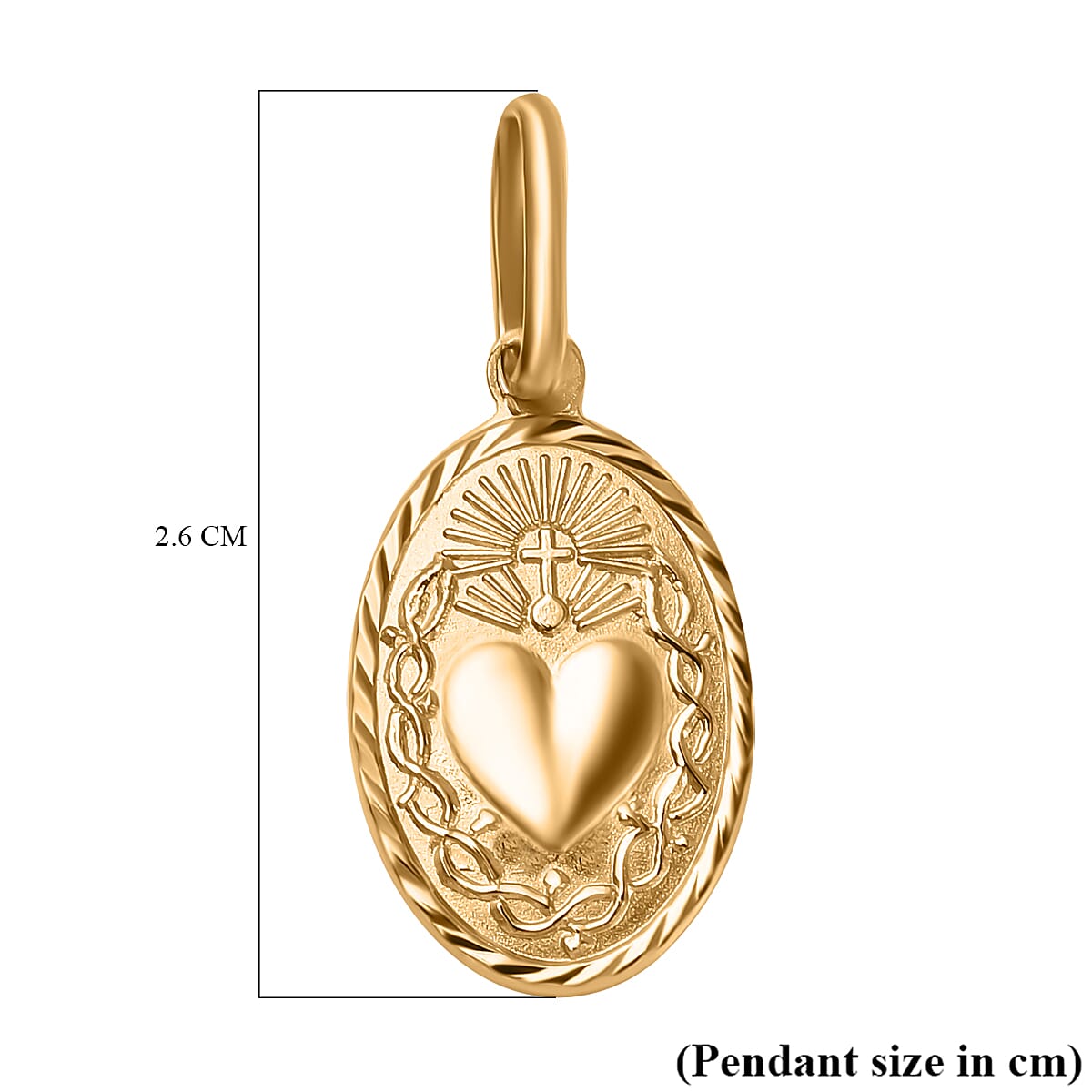 Vicenza Closeout - 9K Yellow Gold Heart Pendant 7711235 4