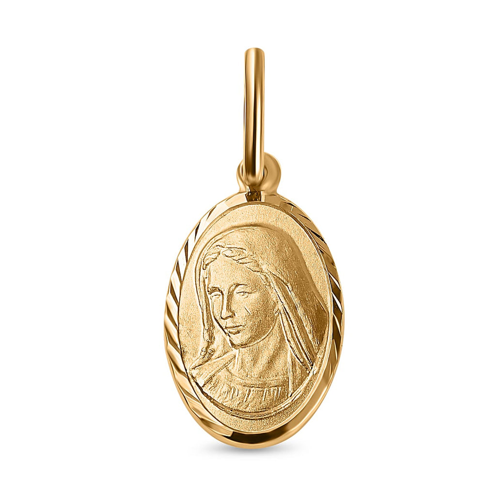 Vicenza Closeout - 9K Yellow Gold Oval Mary Pendant