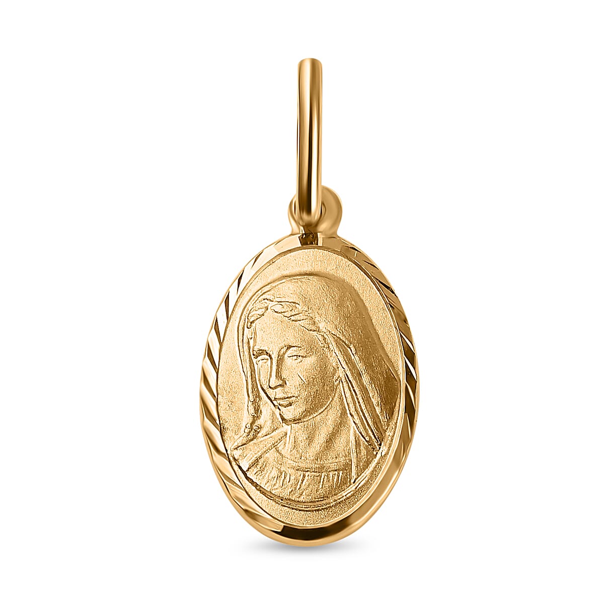 Vicenza Closeout - 9K Yellow Gold Oval Mary Pendant 7711239 0