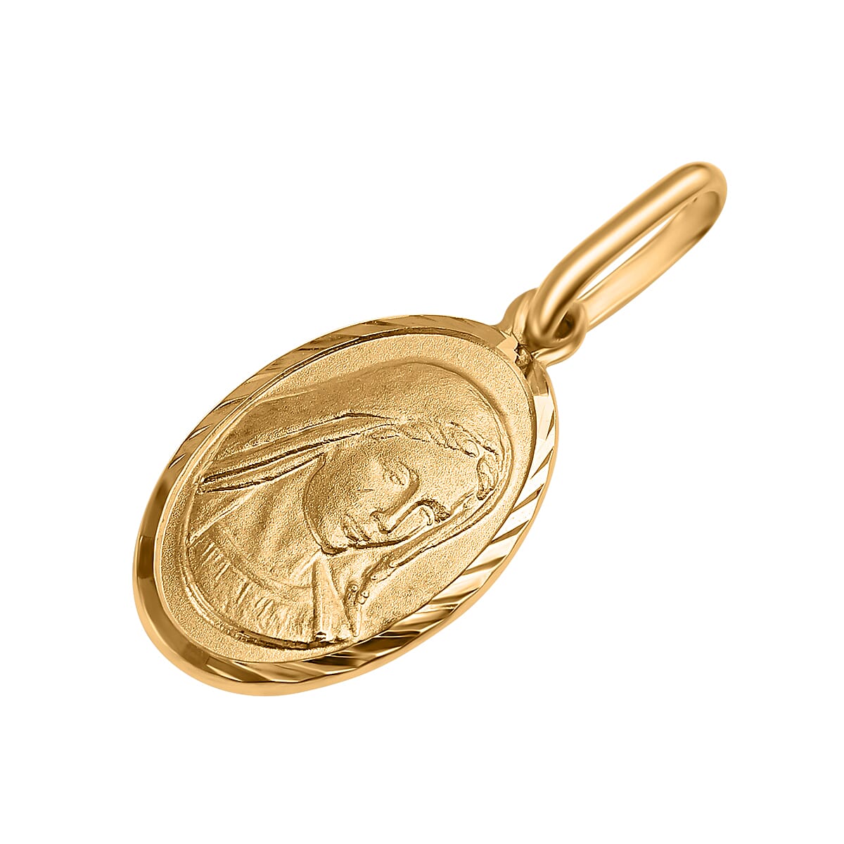 Vicenza Closeout - 9K Yellow Gold Oval Mary Pendant 7711239 3