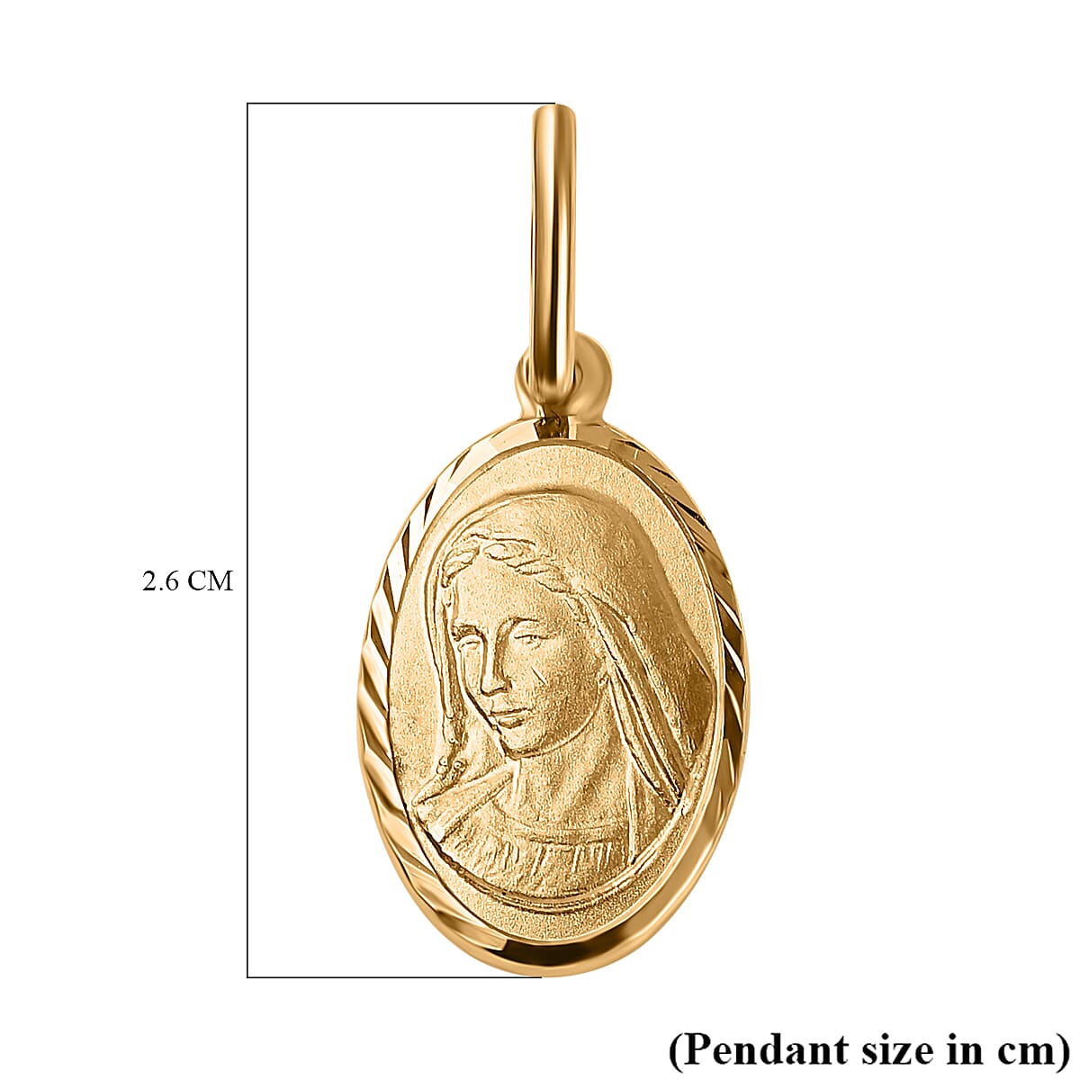 Vicenza Closeout - 9K Yellow Gold Oval Mary Pendant 7711239 4