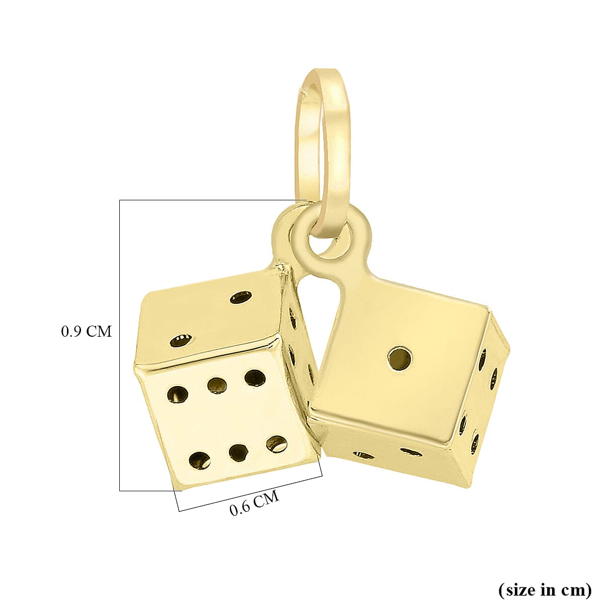 9K Yellow Gold Dice Pendant 7711529 1