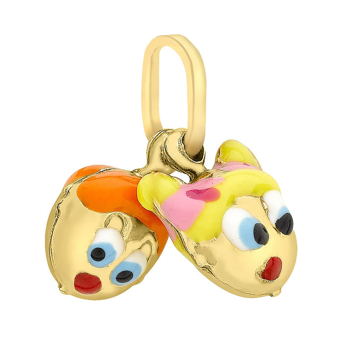 9K Yellow Gold Cartoon Face Pendant 7711536 1