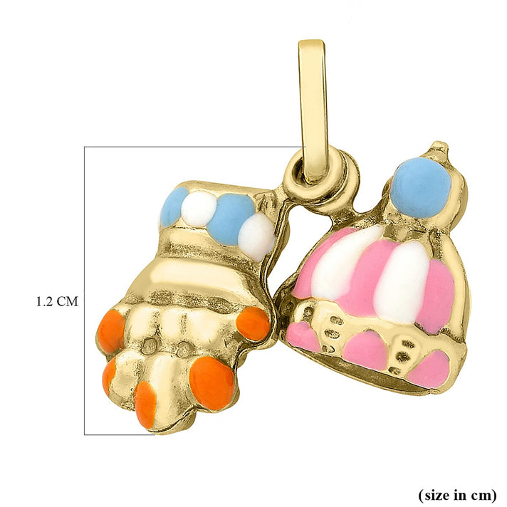 9K Yellow Gold Winter Accessories Pendant 7711538 2