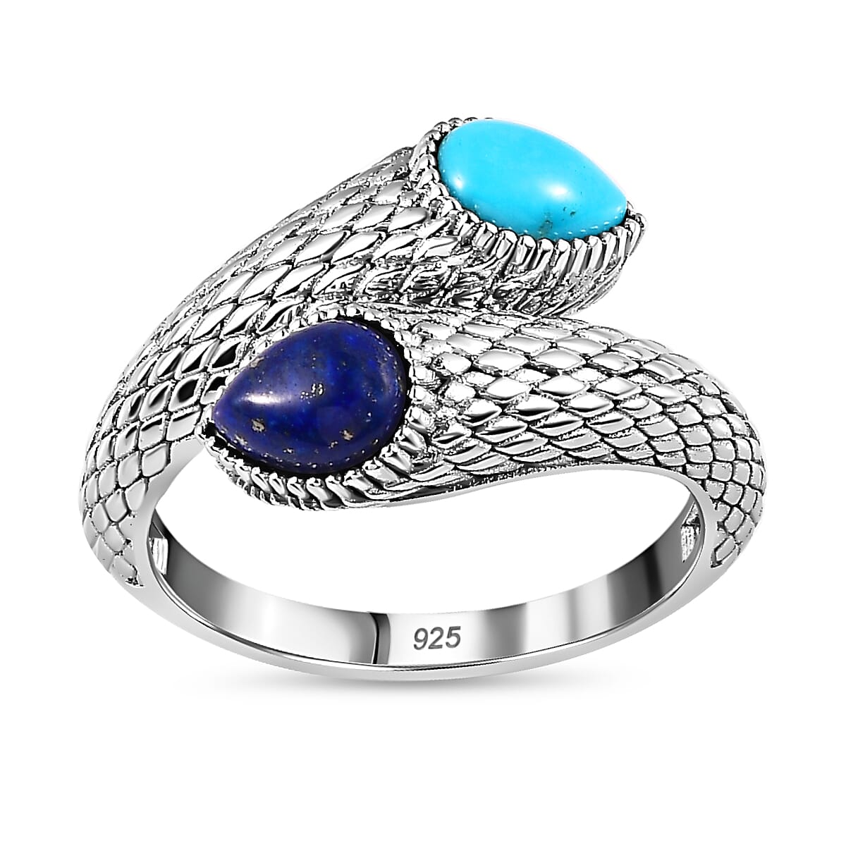 Tucson Special - Arizona Sleeping Beauty Turquoise Bypass Ring in Platinum Overlay Sterling Silver 1.69 Ct. 7711617 0