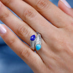 Tucson Special - Arizona Sleeping Beauty Turquoise Bypass Ring in Platinum Overlay Sterling Silver 1.69 Ct.