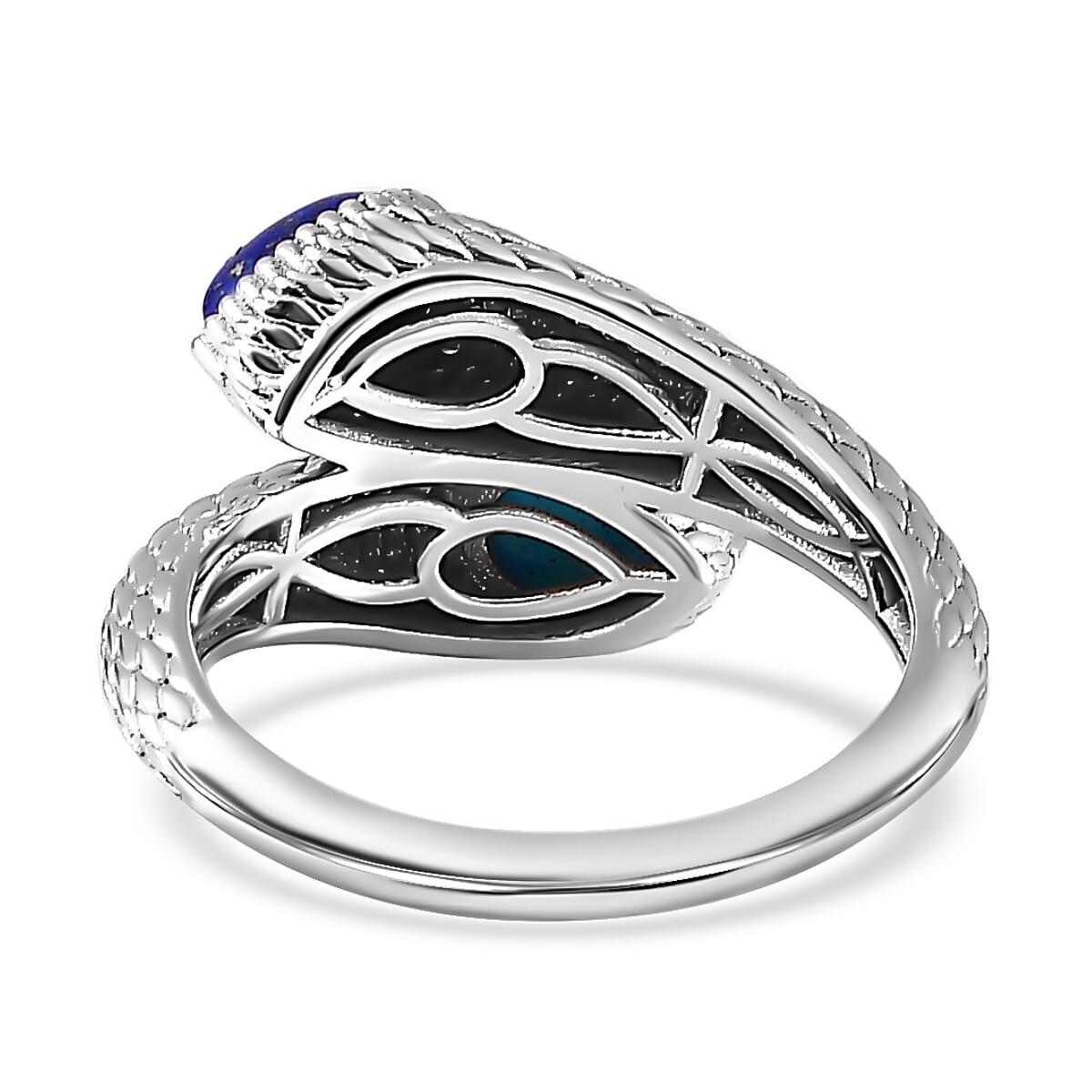 Tucson Special - Arizona Sleeping Beauty Turquoise Bypass Ring in Platinum Overlay Sterling Silver 1.69 Ct. 7711617 4