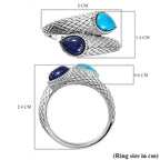 Tucson Special - Arizona Sleeping Beauty Turquoise Bypass Ring in Platinum Overlay Sterling Silver 1.69 Ct.