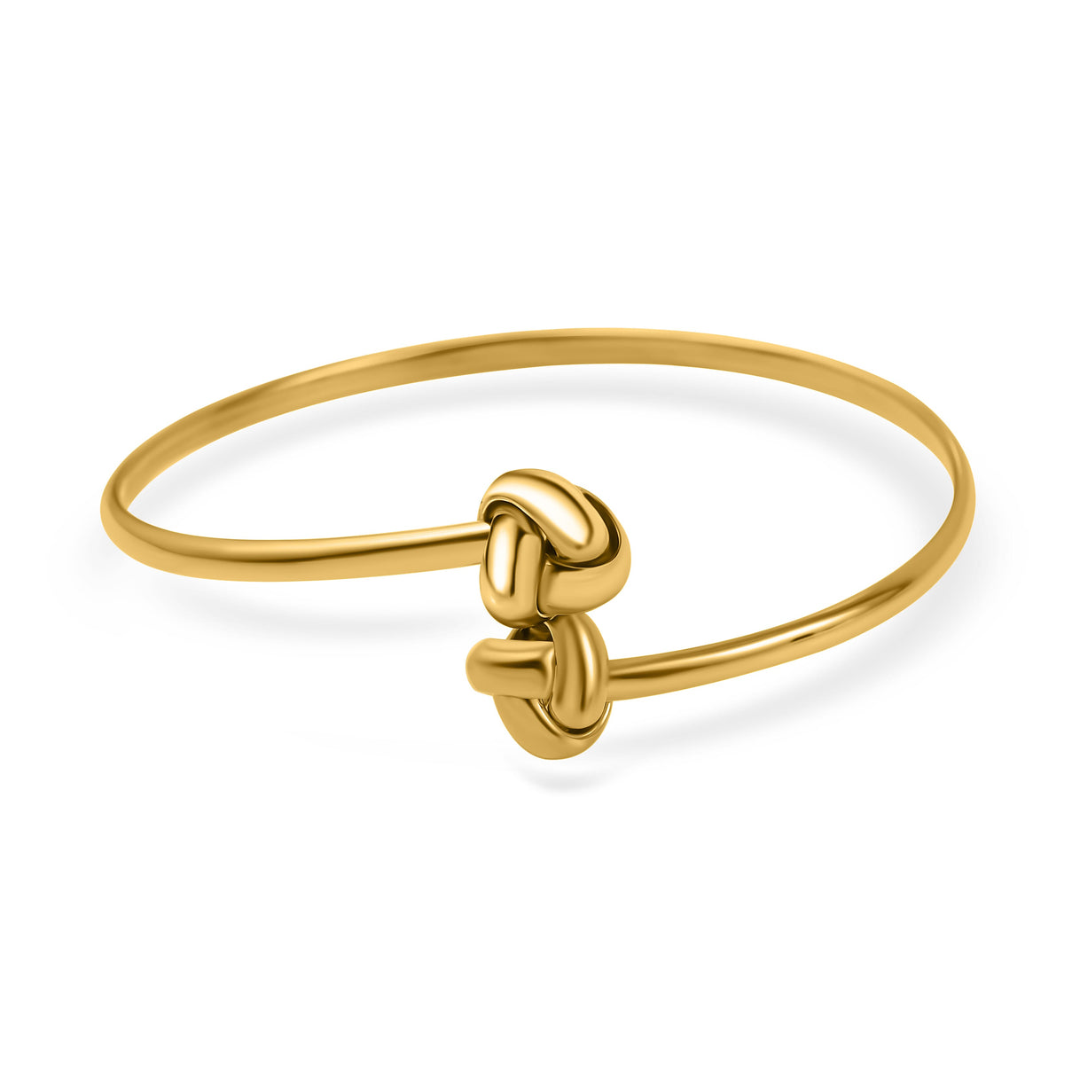 Designer Inspired -9K Yellow Gold Crossover Knot Torque Bangle (Size 7.0), Gold Wt. 3.70 Gms 7712153 0
