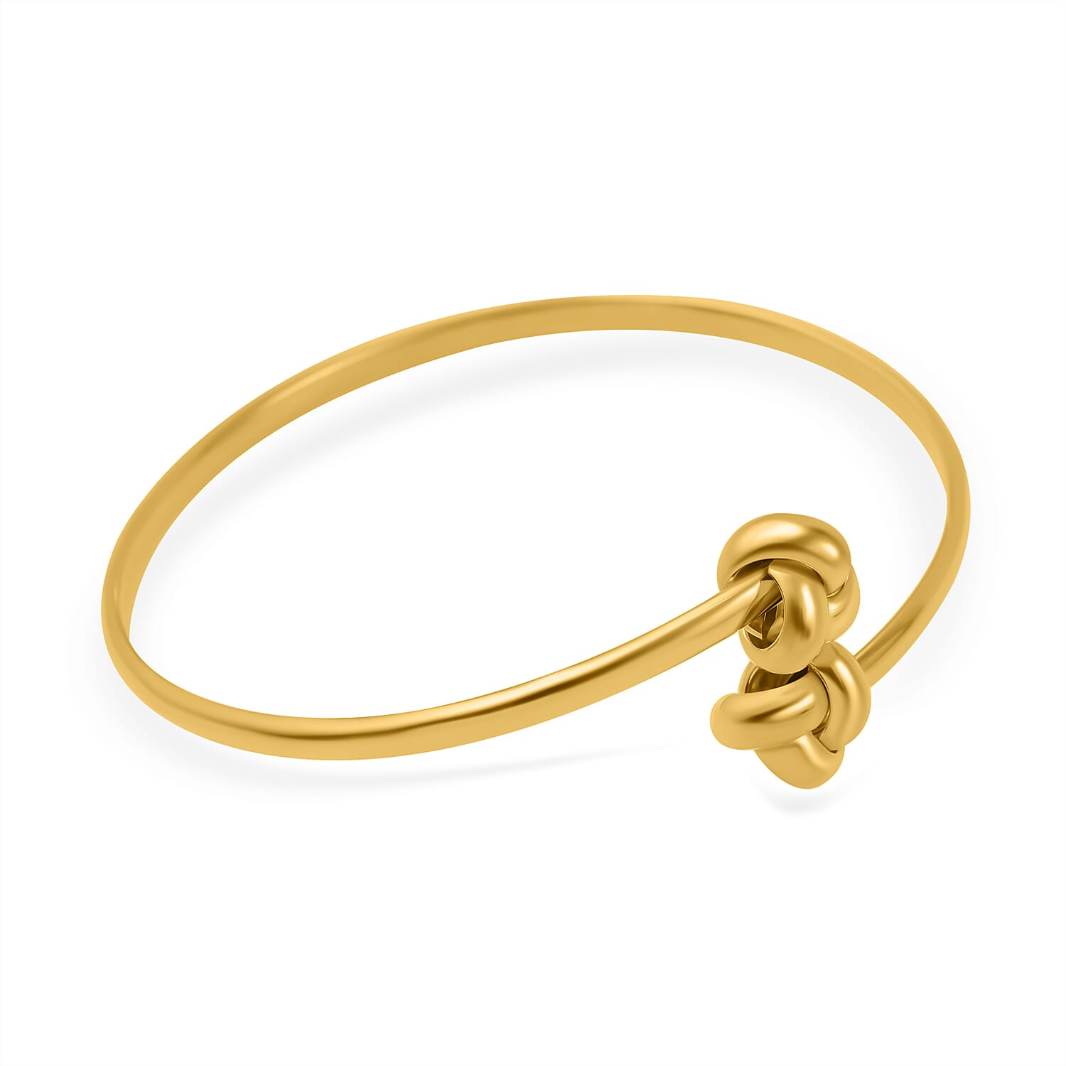 Designer Inspired -9K Yellow Gold Crossover Knot Torque Bangle (Size 7.0), Gold Wt. 3.70 Gms 7712153 2