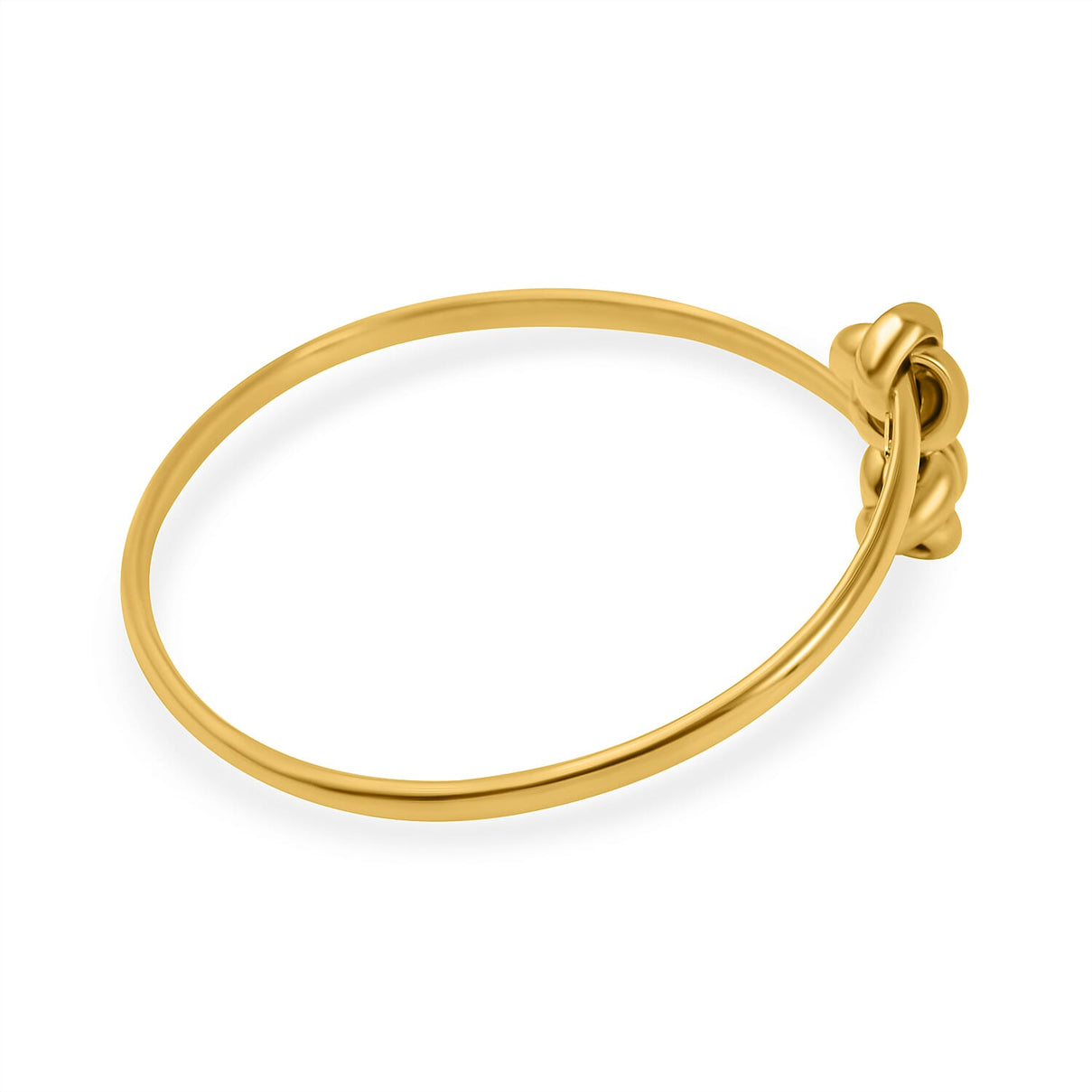 Designer Inspired -9K Yellow Gold Crossover Knot Torque Bangle (Size 7.0), Gold Wt. 3.70 Gms 7712153 3