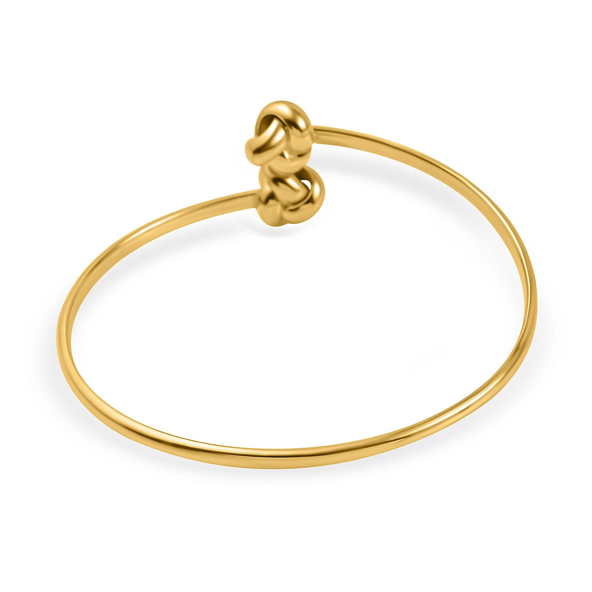 Designer Inspired -9K Yellow Gold Crossover Knot Torque Bangle (Size 7.0), Gold Wt. 3.70 Gms 7712153 4