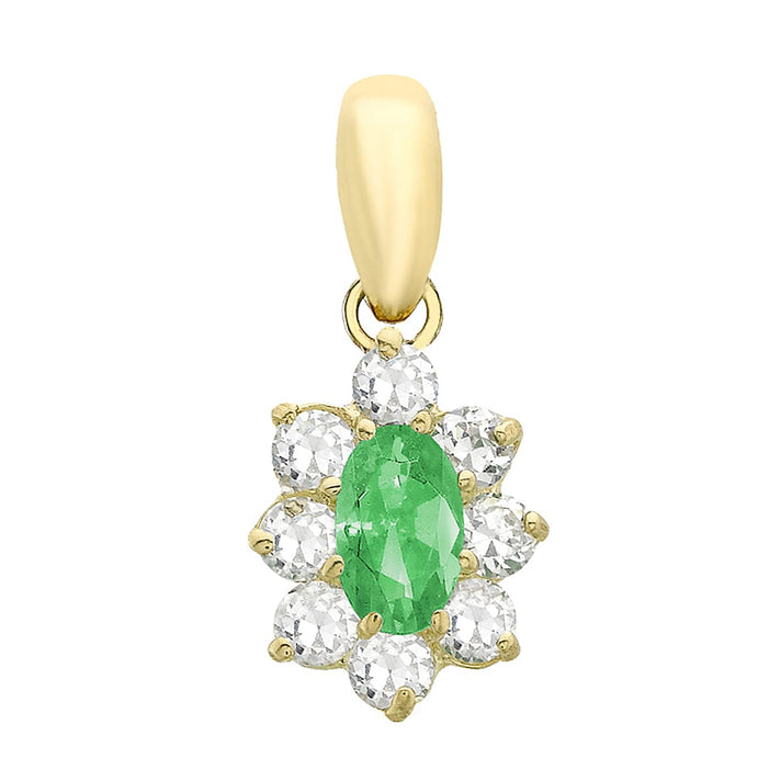 9K Yellow Gold  A   Green Cubic Zirconia ,  Cubic Zirconia  Pendant 0.66 ct,  Gold Wt. 0.5 Gms  0.660  Ct. 7712846 1