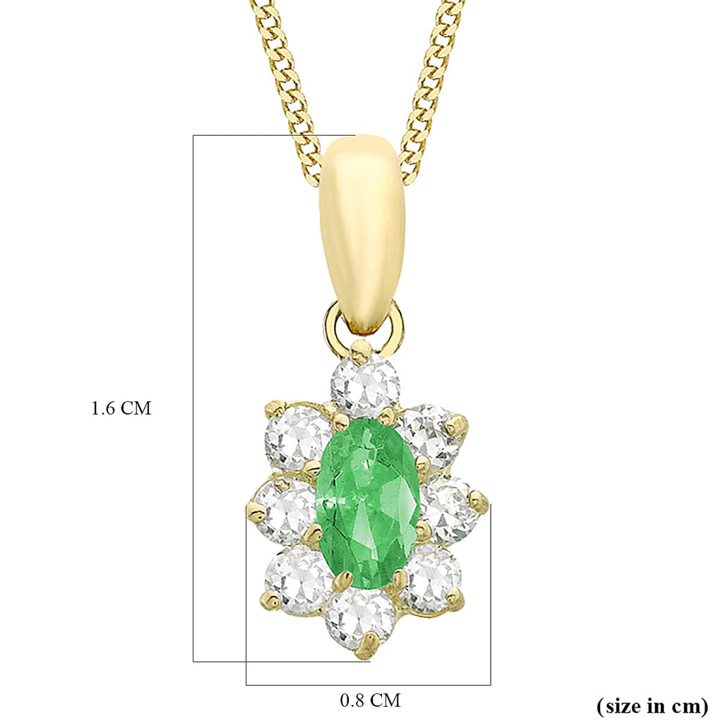 9K Yellow Gold  A   Green Cubic Zirconia ,  Cubic Zirconia  Pendant 0.66 ct,  Gold Wt. 0.5 Gms  0.660  Ct.