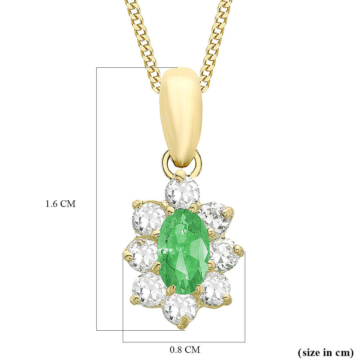 9K Yellow Gold  A   Green Cubic Zirconia ,  Cubic Zirconia  Pendant 0.66 ct,  Gold Wt. 0.5 Gms  0.660  Ct. 7712846 4