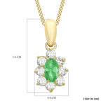 9K Yellow Gold  A   Green Cubic Zirconia ,  Cubic Zirconia  Pendant 0.66 ct,  Gold Wt. 0.5 Gms  0.660  Ct.