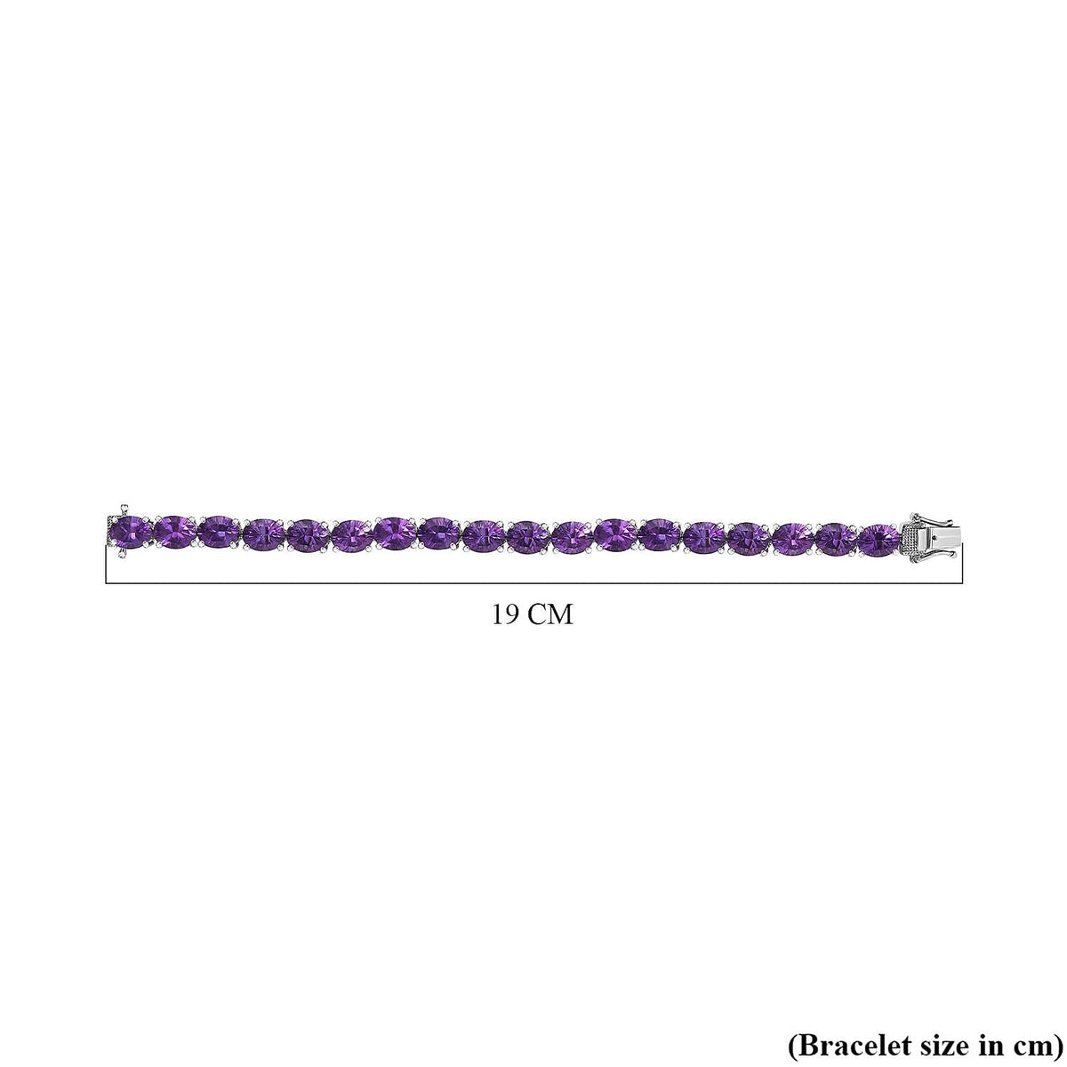 Concave Cut AAA African Amethyst Tennis Bracelet  in Platinum Overlay Sterling Silver 30.75 Ct, Size 7 7713664 4