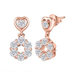 Moissanite Dangling Earrings in 18K Rose Gold Vermeil Plated Sterling Silver 1.44 Ct.