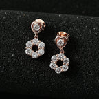 Moissanite Dangling Earrings in 18K Rose Gold Vermeil Plated Sterling Silver 1.44 Ct.