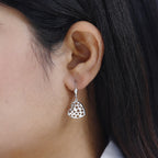 Designer Inspired - Platinum Overlay Sterling Silver Heart Earrings