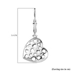 Designer Inspired - Platinum Overlay Sterling Silver Heart Earrings