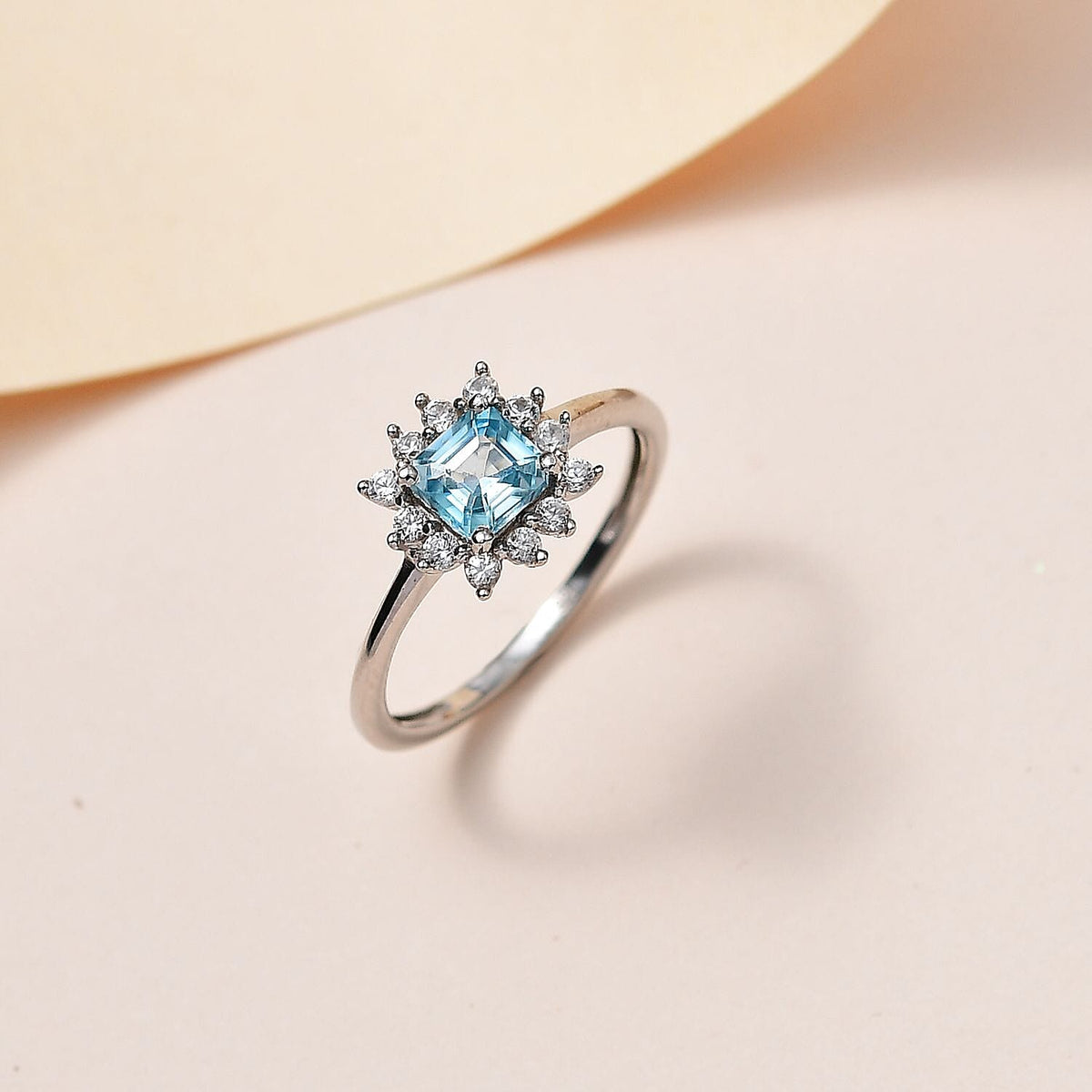 Blue &amp; White Zircon Ring in Platinum Overlay Sterling Silver 1.25 Ct. 7715615 1