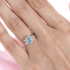 Blue & White Zircon Ring in Platinum Overlay Sterling Silver 1.25 Ct.