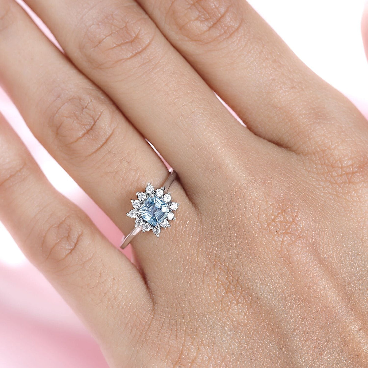Blue &amp; White Zircon Ring in Platinum Overlay Sterling Silver 1.25 Ct. 7715615 2