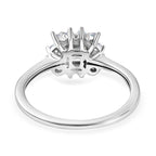 Blue & White Zircon Ring in Platinum Overlay Sterling Silver 1.25 Ct.
