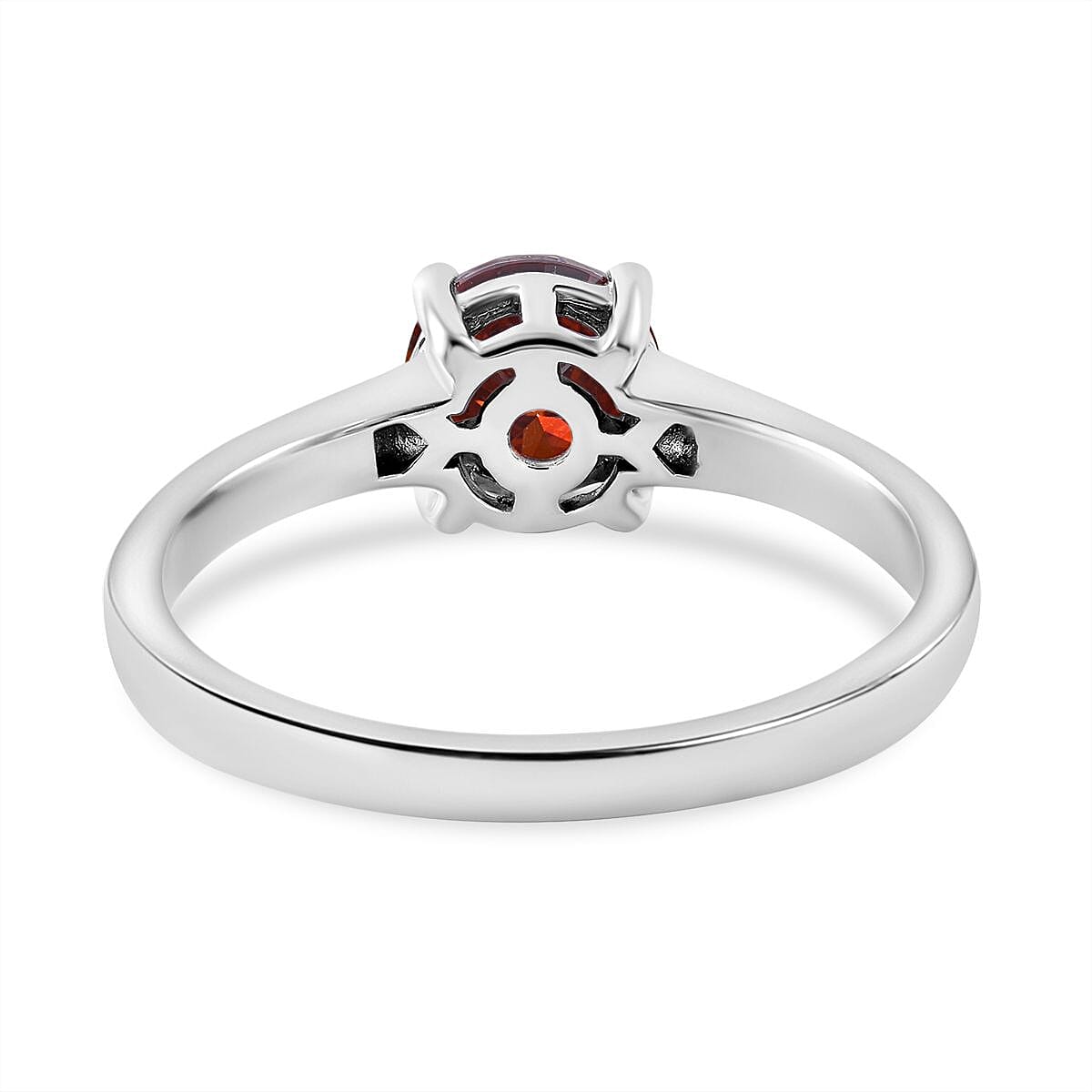 Luxury Red Moissanite Solitaire Ring in Rhodium Overlay Sterling Silver 7719237 5