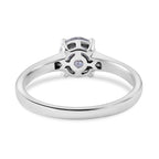 Moissanite Solitaire Ring in Rhodium Overlay Sterling Silver