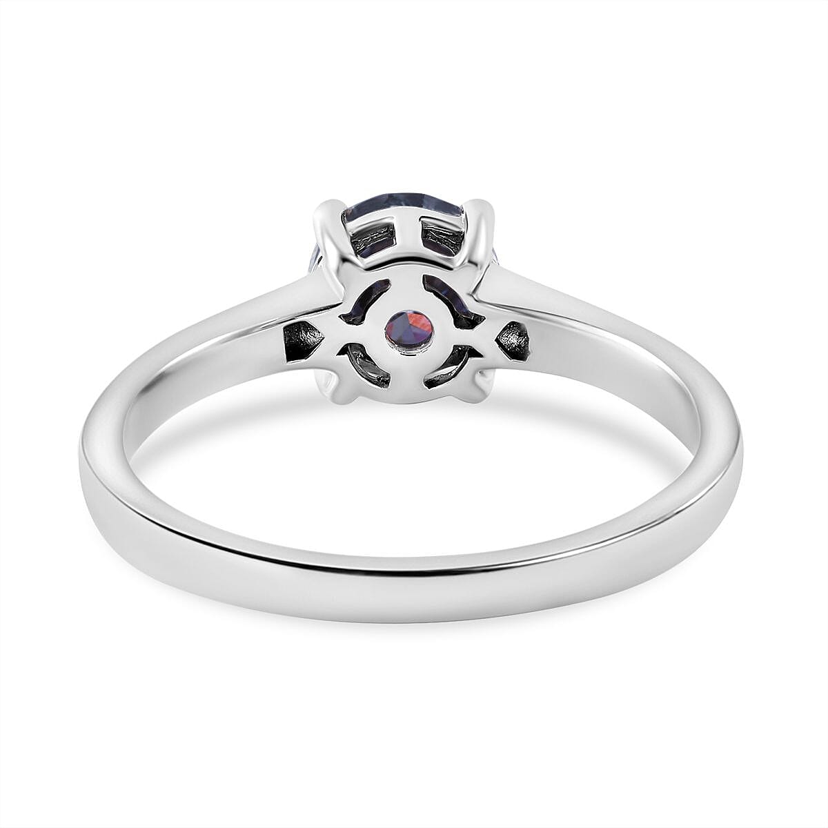 Celestial Blue Moissanite Solitaire Ring in Rhodium Overlay Sterling Silver 1 Ct. 7719312 4
