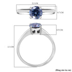 Celestial Blue Moissanite Solitaire Ring in Rhodium Overlay Sterling Silver 1 Ct.