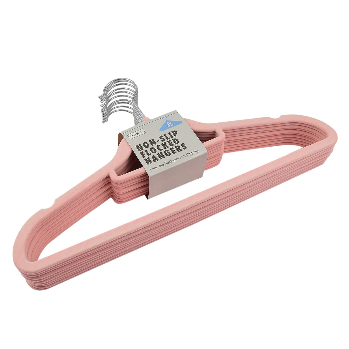Flocked Non-Slip Hangers (10 Pieces) - Pink 7720704 2